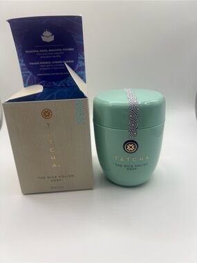 Tatcha The Rice Polish Deep Cleanse - Mint Green Jar with Gold Accents